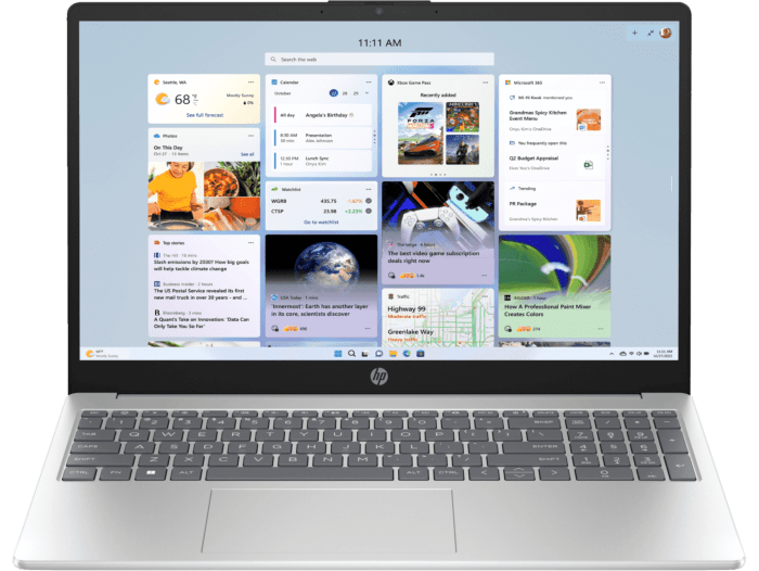 HP Laptop 15-fd1081TU - 15.6" diagonal FHD display - Natural silver aluminum cover, natural silver base and keyboard frame (A1MZ2PA#AB5)